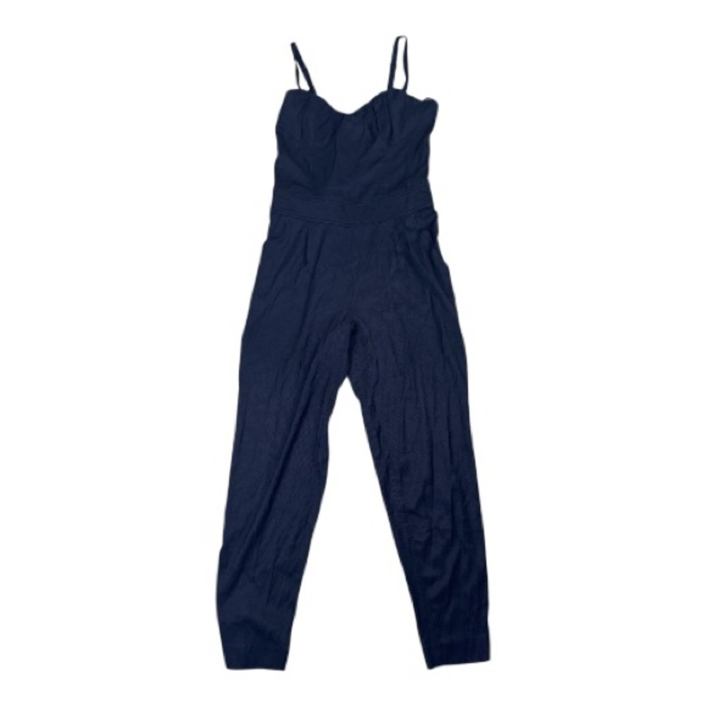 Bebe SILK Black Pant Sleeveless Tank Top Jumpsuit Stretch Women’s Size Small